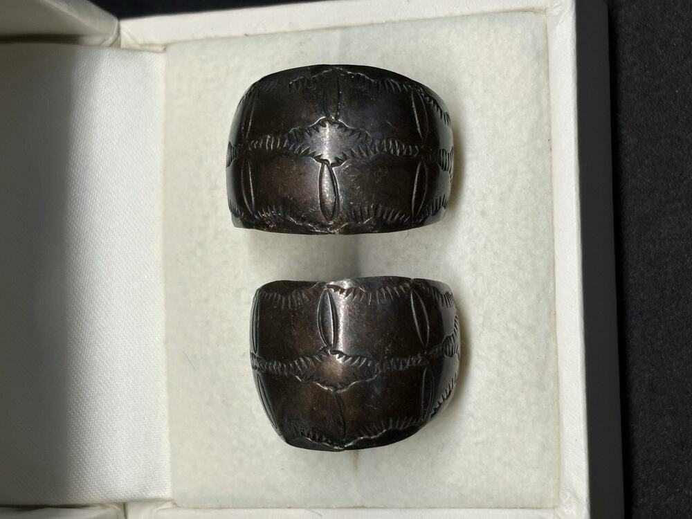 Vintage Sterling Silver Native American Southwestern Stamped Old Pawn Earrings